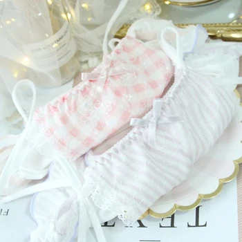

2020 new Lolita girls milk silk briefs embroidered lace breathable lovely lanyard underpants women ropa interior femenina