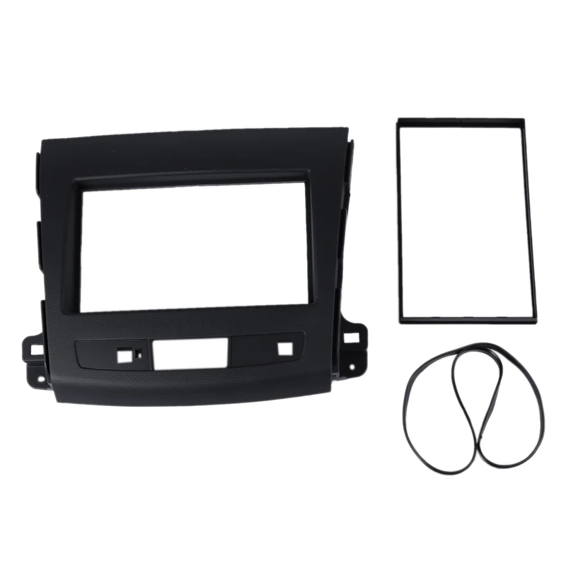 Car Radio Fascia Trim Kit Stereo In-Dash Double Din Fascia Audio Fitting Adaptor Facia Panel for Mitsubishi Outlander 2008-2012