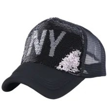 Новинка, женская летняя кепка, красивая Кепка, блестящая, с блестками, милая, женская, для девушек, модная, летняя, сетчатая, бейсболка