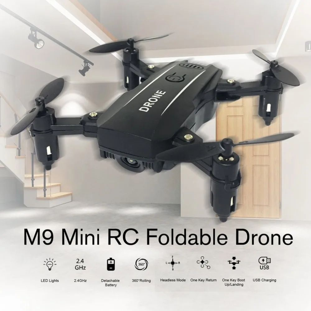 M9 мини складной Радиоуправляемый квадрокоптер Дрон 2,4 г 4CH RC самолет с удержанием высоты один взлет Безголовый режим 3D флипы для детей