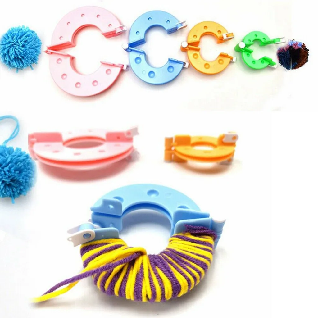 Помпон Pom Maker пух мяч ткач Вязание иглы DIY Набор инструментов Bobble Craft