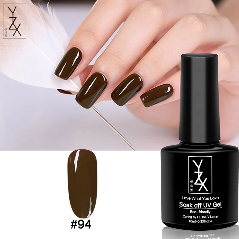 Color94 YXZ Осенняя Серия кофейного цвета лак для ногтей отмачиваемый УФ лак Гелевый лак для основы матовое верхнее покрытие 10 мл Эмаль Гель лак для ногтей - Цвет: Color94