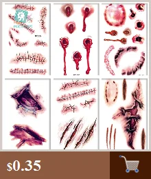 24 различных 10x15 см последние ужасов Хэллоуина макияж искусственные татуировки крови губы шрамы тыквы татуировки с поддельными Парша Крови