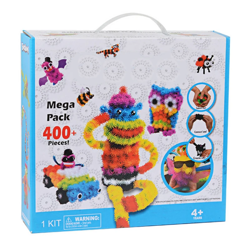 400 шт./лот, сборная 3D головоломка, детские развивающие игрушки, сделай сам, шар, сдавленные, различные формы, креативные игрушки ручной работы, пазлы для детей
