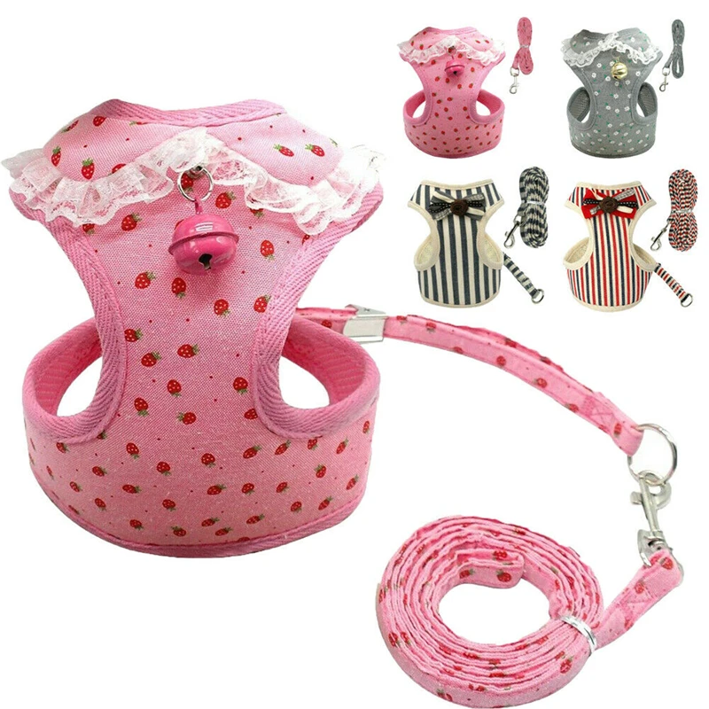 Дышащий сетчатый питомец, маленькая собачка шлейка и поводок набор щенков жилет для собаки кошки Регулируемый ошейник для котенка щенка жилет для собачек