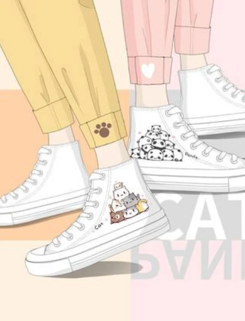 Anime High-top Canvas Shoes Schoolgirl Cute Japanese Soft Girl Cartoon  Sweet Shoes Lolita Shoes Tea Party Kawaii Princess - Shoes - AliExpress
