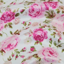 Метр Тильда розовая цветочная ткань на платье мягкий атласный материал элегантная одежда для сна шарф материал Tecido