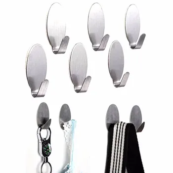 6PCS Stick On Silver Hook 1