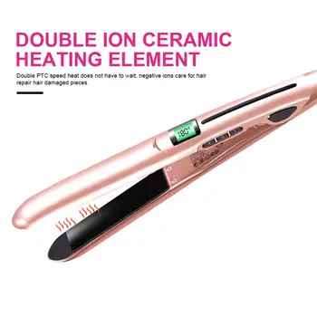 

Hair Straightener 2 in 1 Professional Electric Straightening Iron Ceramic LCD Mini Flat Irons Ceramic Styling Tools Portable