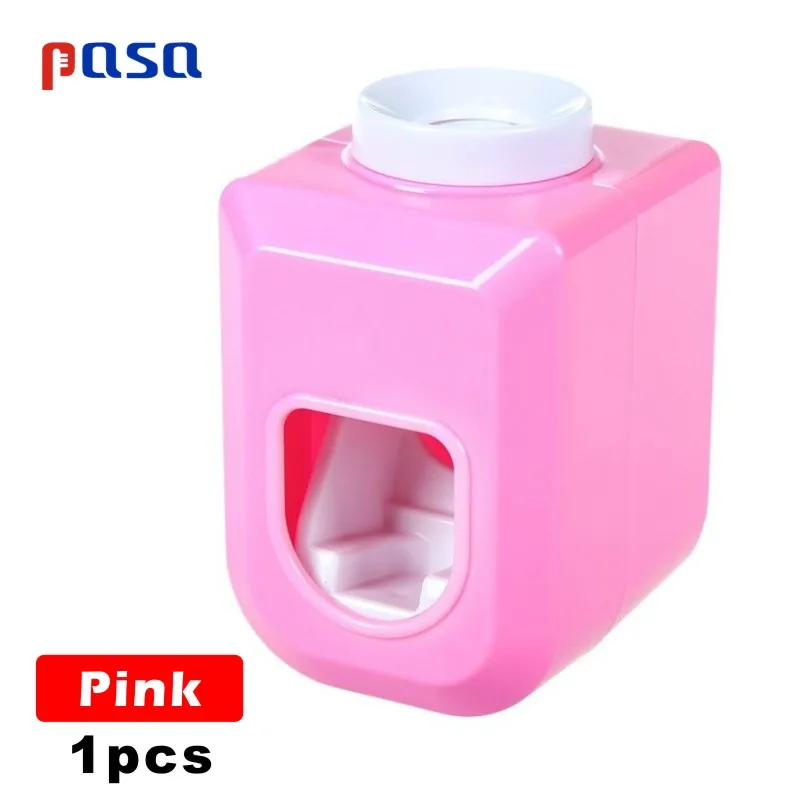 Hands Free Автоматический соковыжималка зубная паста труба прокатки выдавливать настенное крепление аксессуары зубная щетка для ванной комнаты наборы - Цвет: 7100 Pink 1pc