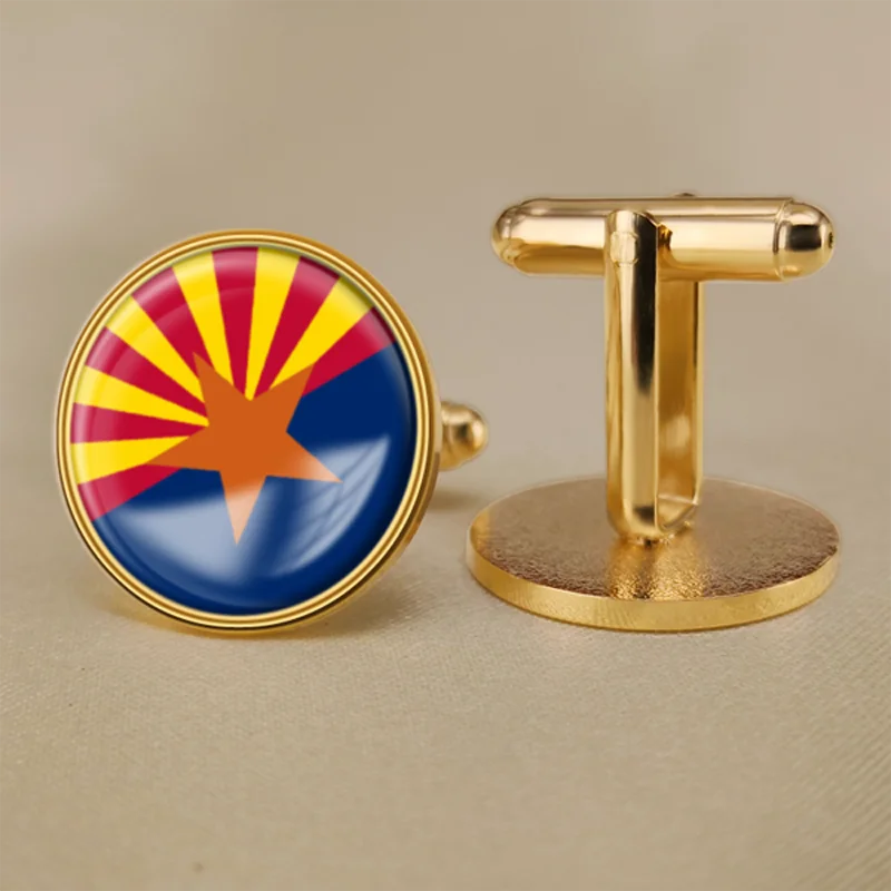 

Seal of Arizona State of United States of America Map Flag Cufflinks