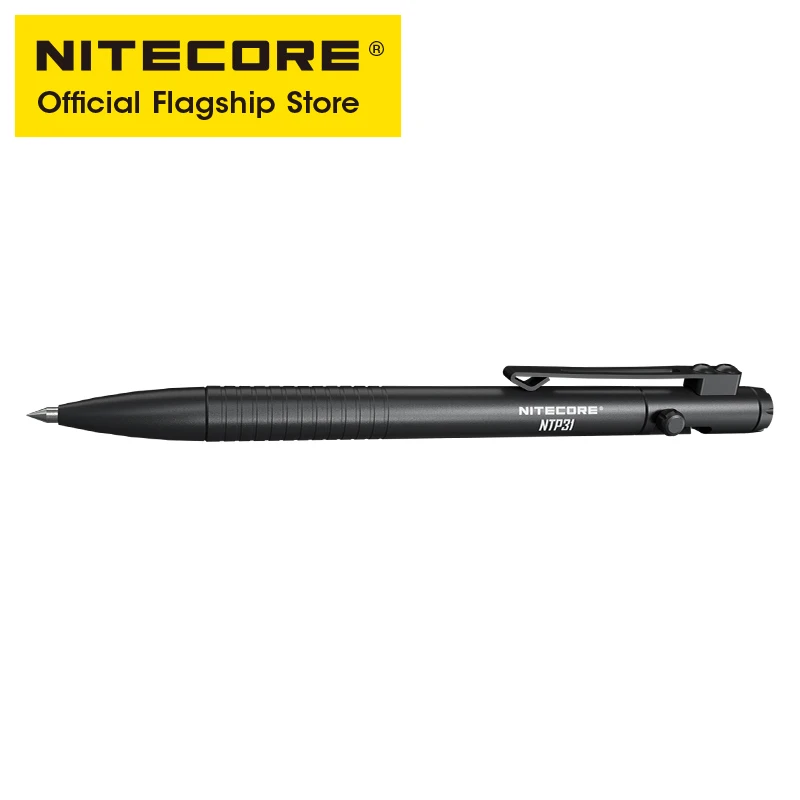 Nitecore NTP31 CNC 양방향 볼트 액션 전술 펜 자기 방어 볼펜 + 텅스텐 강철 테이퍼 팁 유리 차단기