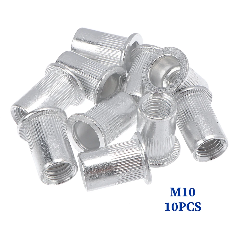 90Pcs M3 M4 M5 M6 M8 M10 Rivet Nut Aluminum Flat Head Rivet Nuts Set Insert Reveting Multi Size Nuts Tool