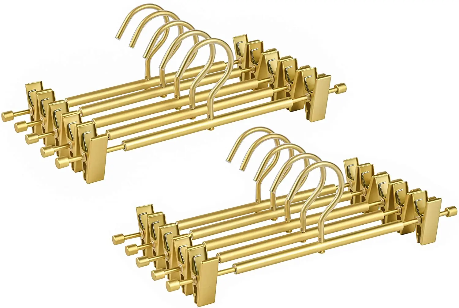 10pcs Rose Gold/golden Aluminum Alloy Metal Heavy Duty Pants Skirt Slack Hangers, Trousers