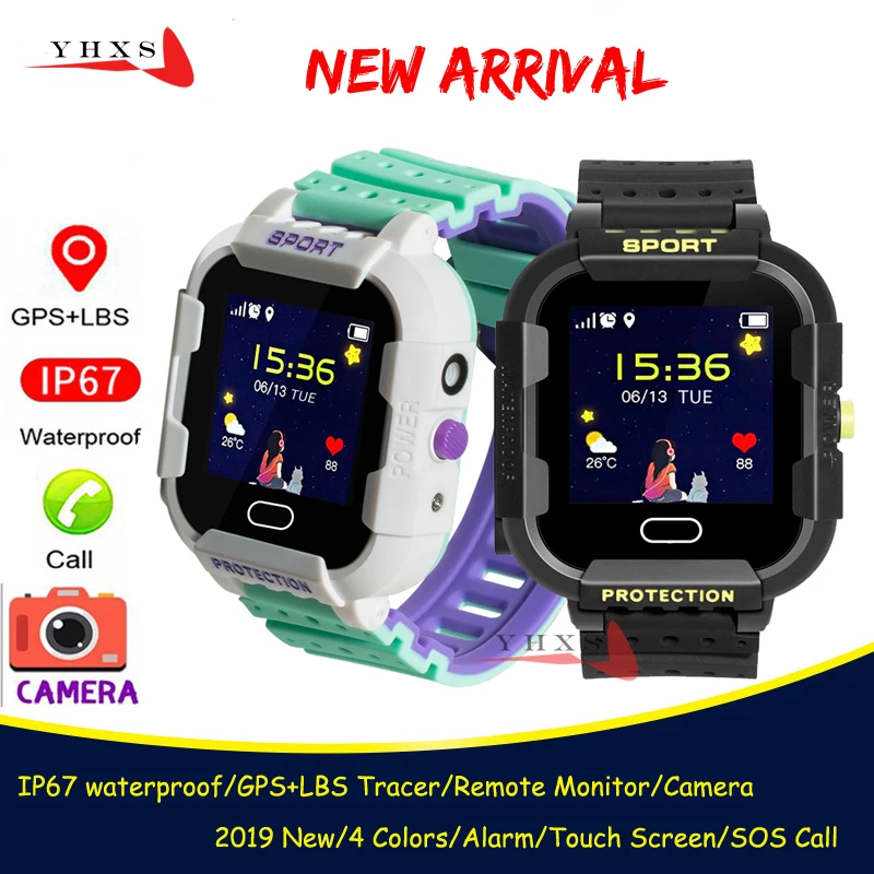 

2019 New IP67 Waterproof Smart GPS Location Remote Camera SOS Call Monitor Wristwatch Finder Tracker Phone Watch for Kids Child