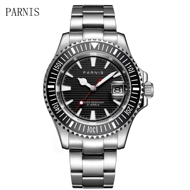 

Parnis 40mm Automatic Mechanical Miyota 8215 Men Watch Sapphire glass Men's Watches waterproof Luminous Stainless steel watch