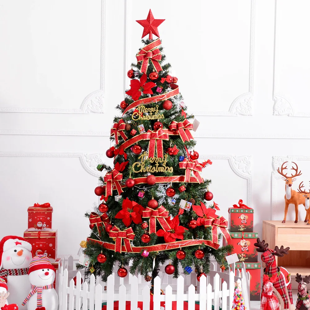 Рождественская елка 1,8 м люкс пакет шифрование светящаяся Большая Рождественская елка костюм для отелей, моллов предмет интерьера, украшение для дома