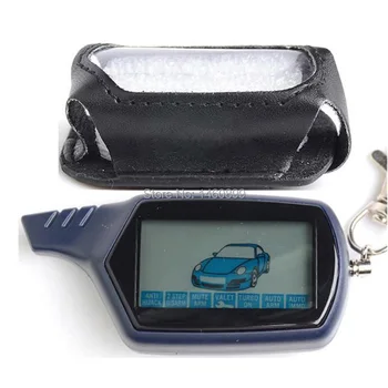 

2-way B6 LCD Remote Control Key + Leather Body Case For Russian Two Way Car Alarm Starline B6 Twage Keychain