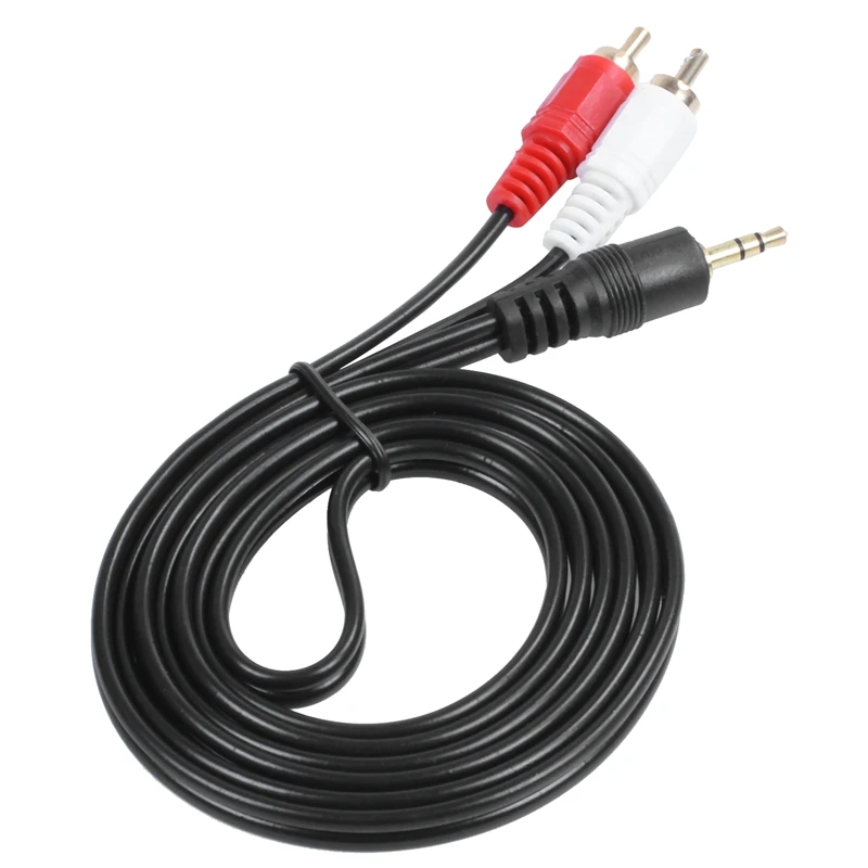 1.5M Gold 3.5mm 1/8 inch Male Mini Plug To 2 RCA Stereo Phono o Speaker Cable |
