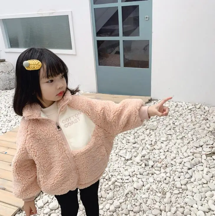 pic Новинка года,, плотное флисовое пальто для девочек зимняя куртка с длинными рукавами для девочек от 2 до 7 лет - Цвет: pic