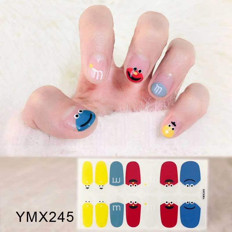 YMX-245 14 стикеров для нейл-арта, Цветная Клейкая наклейка, сделай сам, маникюрный Сияющий лак для ногтей с блестками, полоски, обертывания, аксессуары для женщин - Цвет: YMX-245