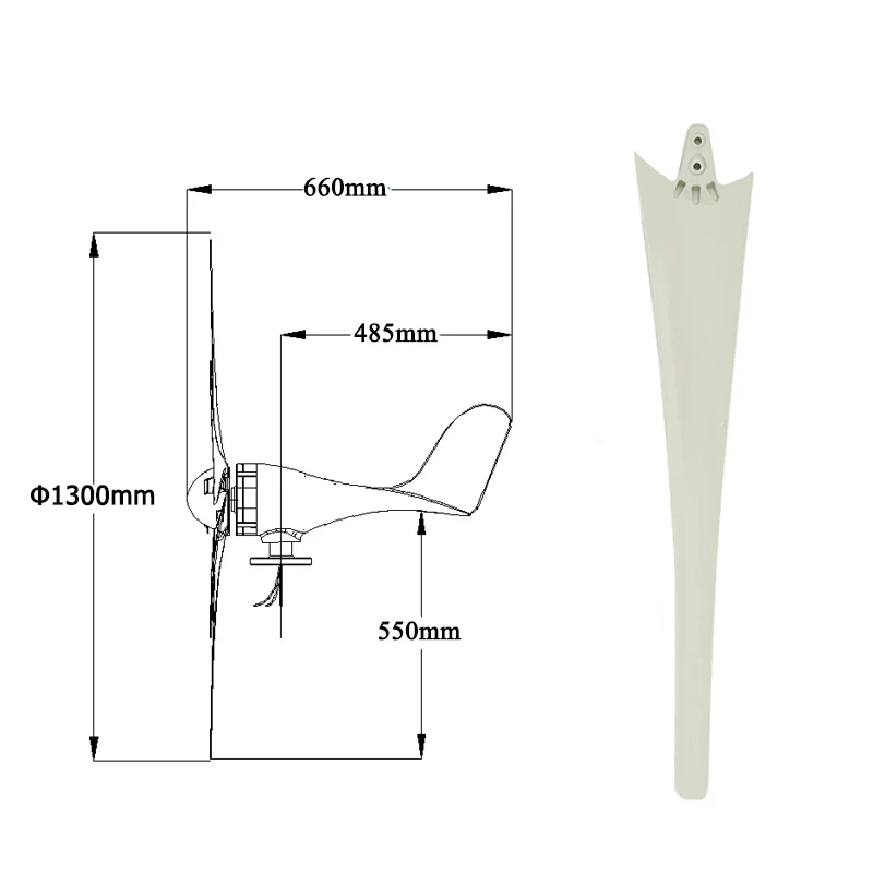 5600W 12V/24V/48V 6 Nylon Fiber Blade Wind Turbines Generator Horizontal Power Windmill Energy Turbines Charge Fit for Home