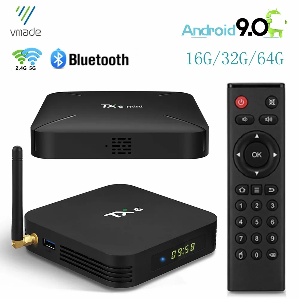 

Android 9.0 TV Box 2.4G&5G WiFi HD 4K Google 3D Audio Allwinner H6 Quad Core Media Player 16GB 32GB 64GB Smart Set Top Box