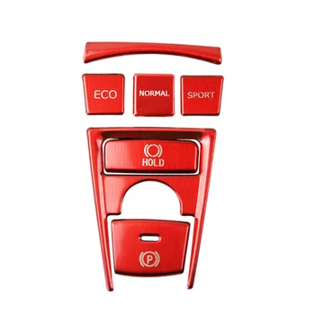 

Stainless Steel 7 pcs Red Center Console Gear Shift Button Cover Trim Fit for Toyota Camry 2018-2019