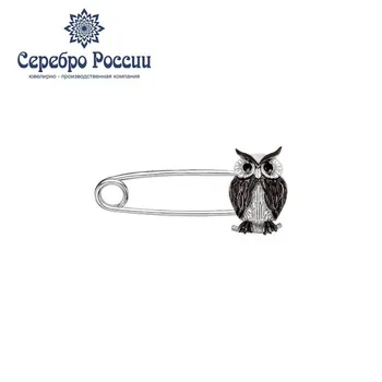 

Silver brooch ''сова'' Silver of Russia b-742r-72254 with cubic zirconia