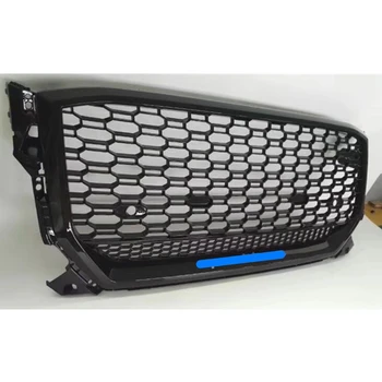

For RSQ2 Style Front Sport Hex Mesh Honeycomb Hood Grill Gloss Black for Audi Q2/SQ2 2017 2018 2019