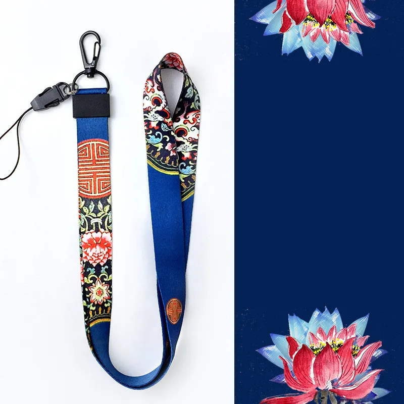 Китайский стиль, телефонная цепь, лента, термотрансферный ремешок для ключей, универсальный длинный и короткий шейный ремешок для ID карты, USB блюдо