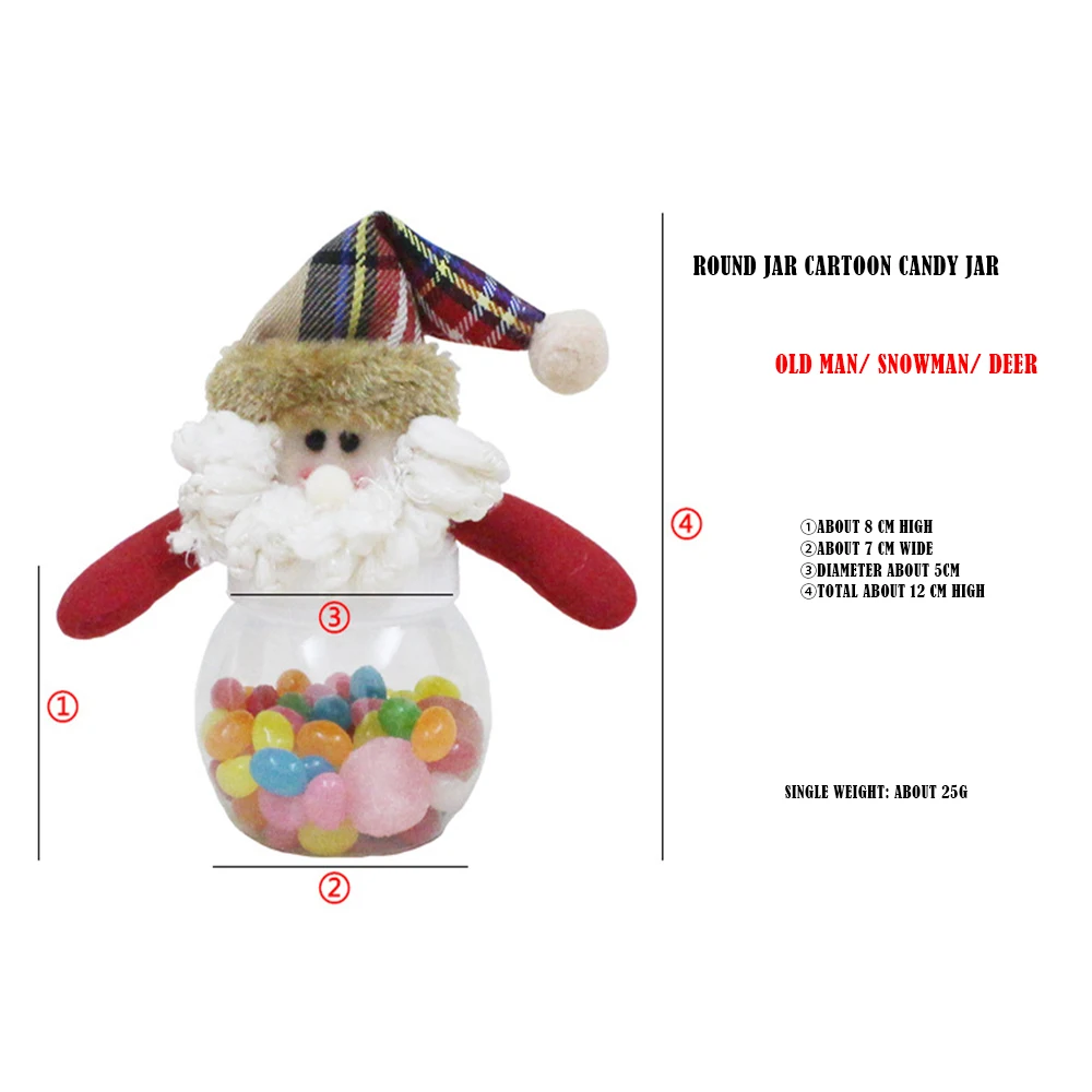 Cute Christmas Candy Storage Can Decor For Home Gift Biscuit Food Storage Jar Very Cute and Unique Candy Jars 8x6cm 4