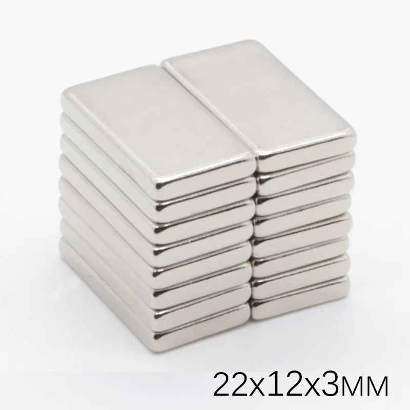 5 шт 22x12x3 мм, неодимовый магнит N52 Постоянный NdFeB небольшой мини Супер мощный сильных магнитных магниты для ремесел квадратный