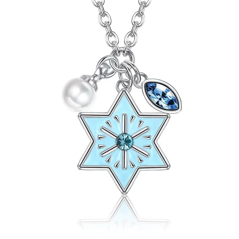 LY 2021 Fashion Christmas Jewelry Gift Star High Quality Zircon Unique Design Necklace For Women Girl Children Festive Joy | Украшения и