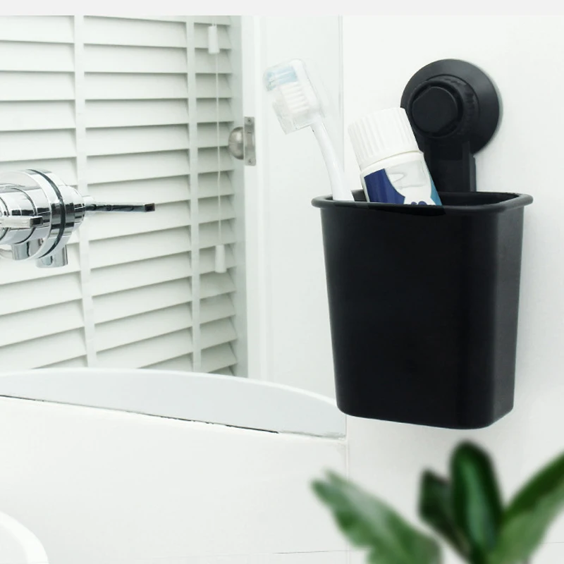 

Toothbrush Toothpaste Holder Suction Cup Wall-mounted Durable for Bathroom Store