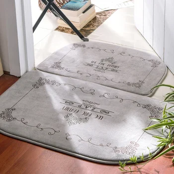 

2-piece bathroom mat coral velvet velvet memory foam slow rebound bathroom carpet absorbent floor mat non-slip door mat LB62003