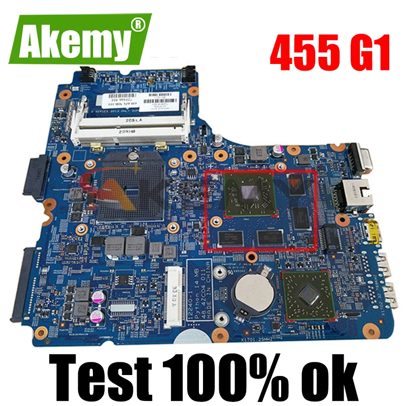 Новая материнская плата Akemy для hp probook 445 G1 455 722818-601 722818-501 722818-001 48. 4zc03. 011 работает