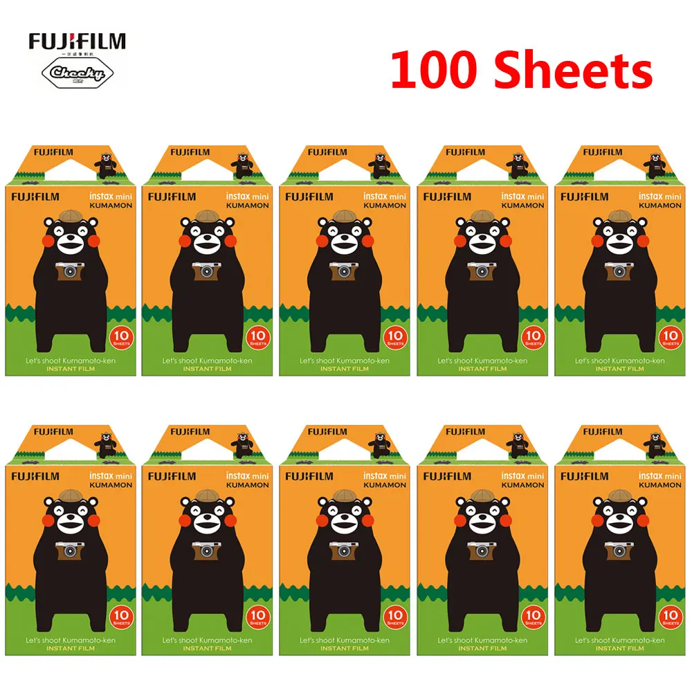 10-100 листов Fujifilm Instax Mini 8 9 Кумамото медведь пленка для Instax Mini 7 8 9 50s 7s 90 25 поделиться SP-1 SP-2 фотокамер моментальной печати - Цвет: 100 Sheets