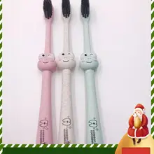 Детская ручная зубная щетка пшеничная соломенная зубная щетка мультяшная Лягушка зубная щетка для детей уход за полостью рта