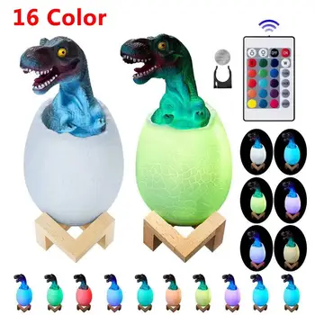 

LEADLY LED Night Light 3D Dinosaur Lamp Rechargeable Color Change Remote Light Touch Dinosaur Egg Lamp Children Light Night Lamp