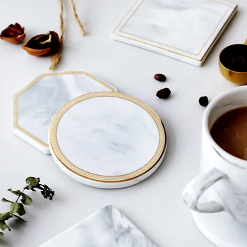 

Creative coaster Nordic ins marble ceramic tableware insulation mat Mug mat coffee coaster anti scald