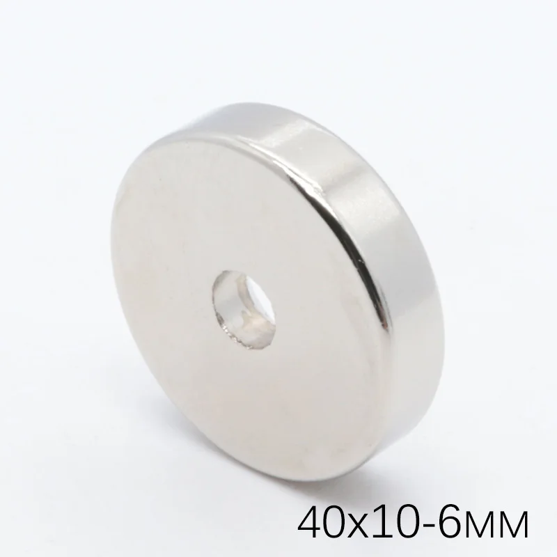 5Pcs 40x10 mm Hole 6mm Super Strong Craft Round Neodymium Ring Magnets powerful magnetic Rare Earth Permanet Magnet NdFeB