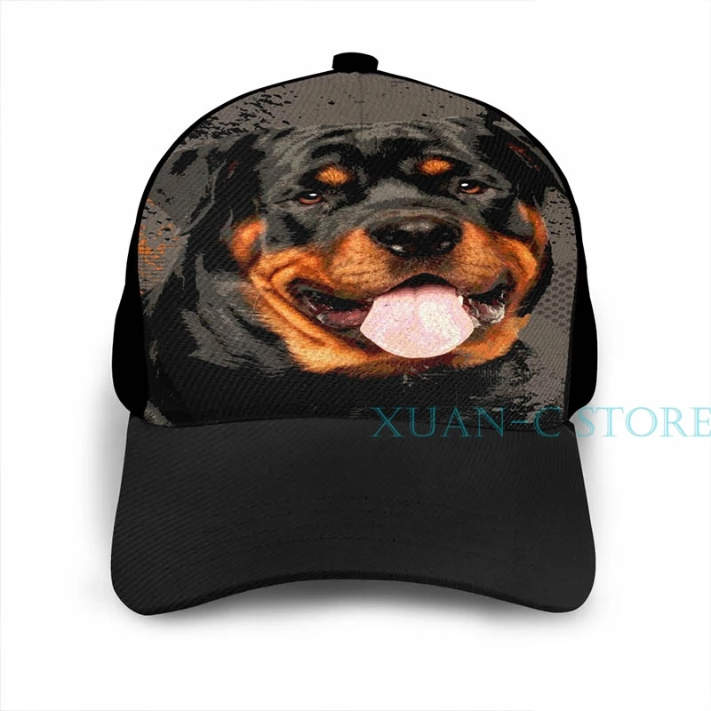 Rottweiler-Metzgerhund цифровая художественная баскетбольная Кепка(2) мужская и женская модная черная шляпа унисекс с принтом
