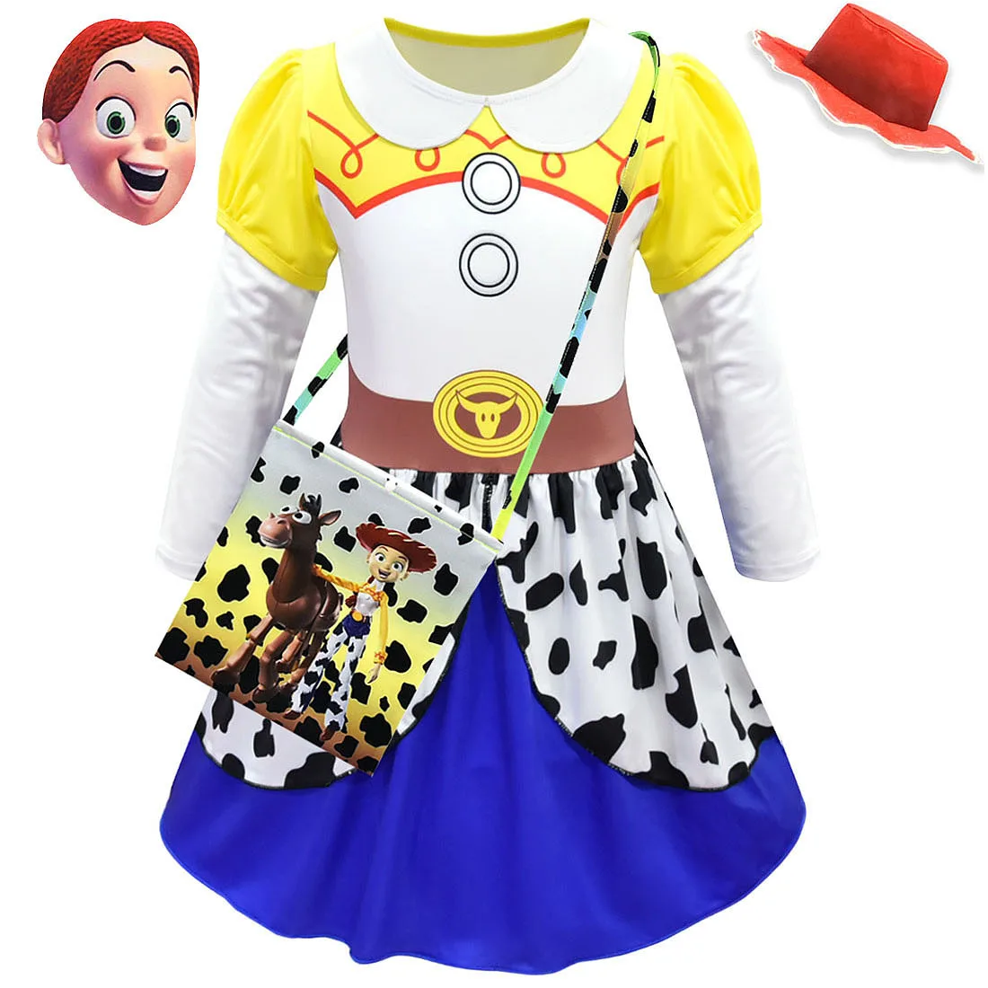 Детский карнавальный костюм Джесси из истории игрушек для девочек; платье с длинными рукавами для девочек; костюм для выступлений в стиле аниме на Хэллоуин