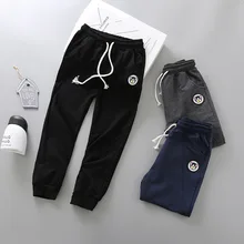 Детские Осенние эластичные гимнастические штаны с вышивкой в виде щенка; повседневные штаны в Корейском стиле для крупных детей
