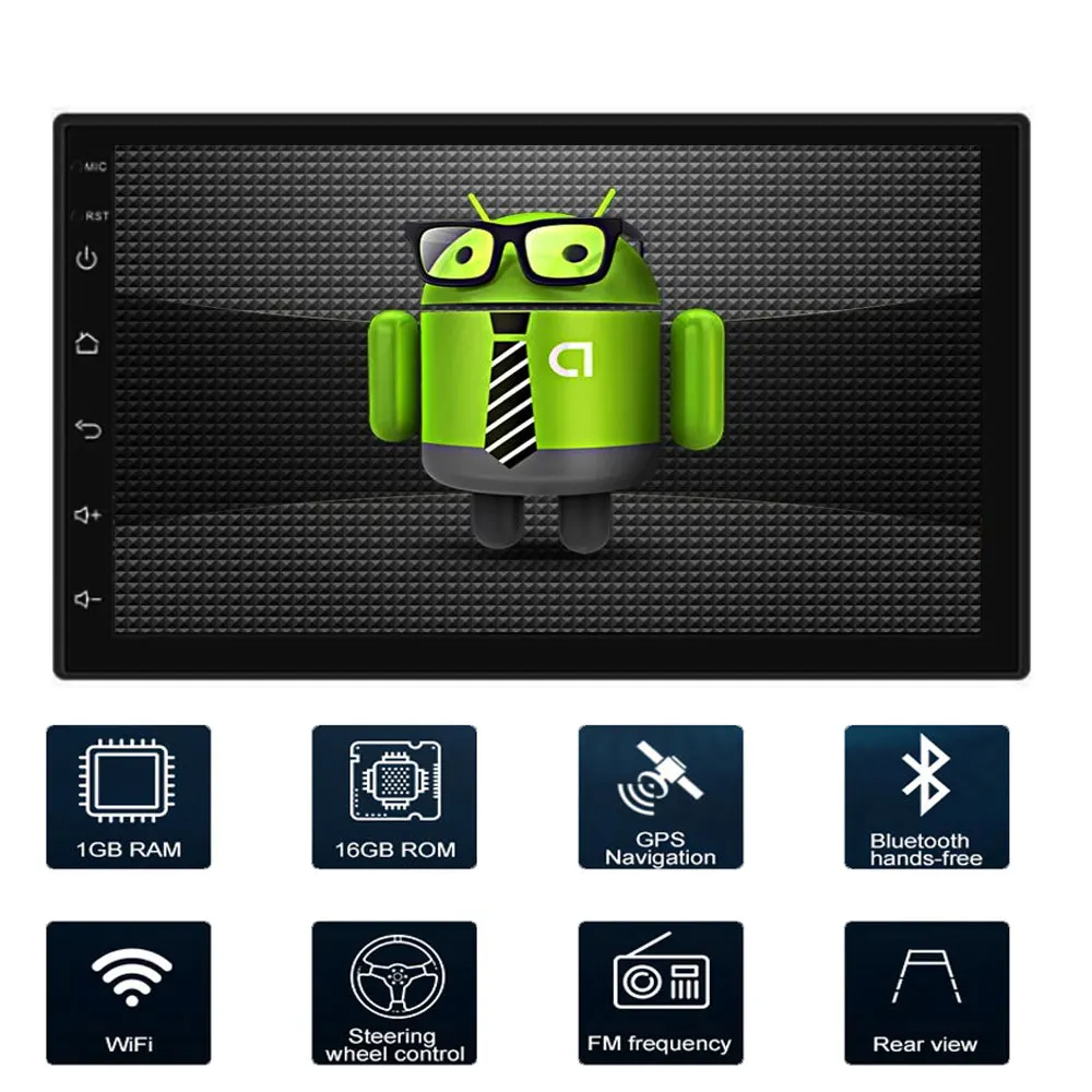 Android Универсальный 2 din android автомобильный Радио Автомагнитола coche Авто Центральный мультимидийный плеер аудио стерео 1080P видео с Wifi doble din Встроенная навигация gps Bluetooth зеркало-Ссылка емкостный сенсорный экран 1G ram и 16G rom - Цвет: Android