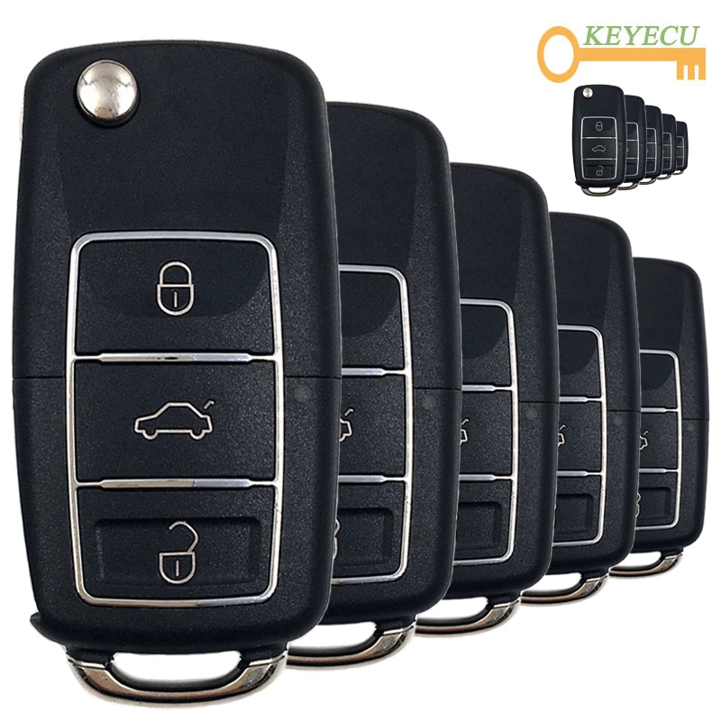 KEYECU 10 шт. XHORSE английская версия XKB506EN для Volkswagen B5 стиль провода универсальный дистанционный ключ-3 Btn-для VVDI ключ инструмент VVDI2