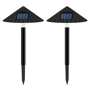 

2 Pcs 4LED Solar Lawn Light Umbrella Shape Waterproof Outdoor Garden Yard Lawn Decor Lamp Buried Lamp for Home Garden Decoration