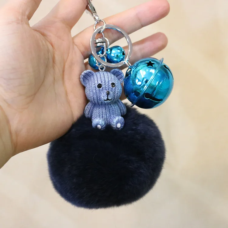 Bear Bell Креативный мультфильм Hairball милая сумка Подвеска студенческий подарок брелок животные и природа плюшевый маленький брелок милые плюшевые брелки - Цвет: Bear Bell