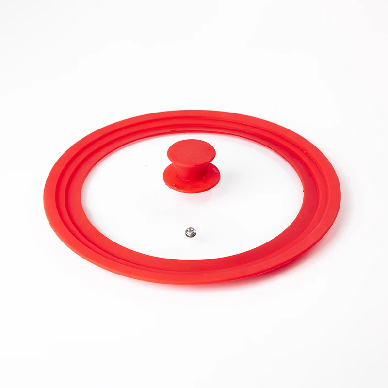 Tempered glass silicone pot lid, multi-size, universal, anti-overflow pot, good sealing, splash-proof